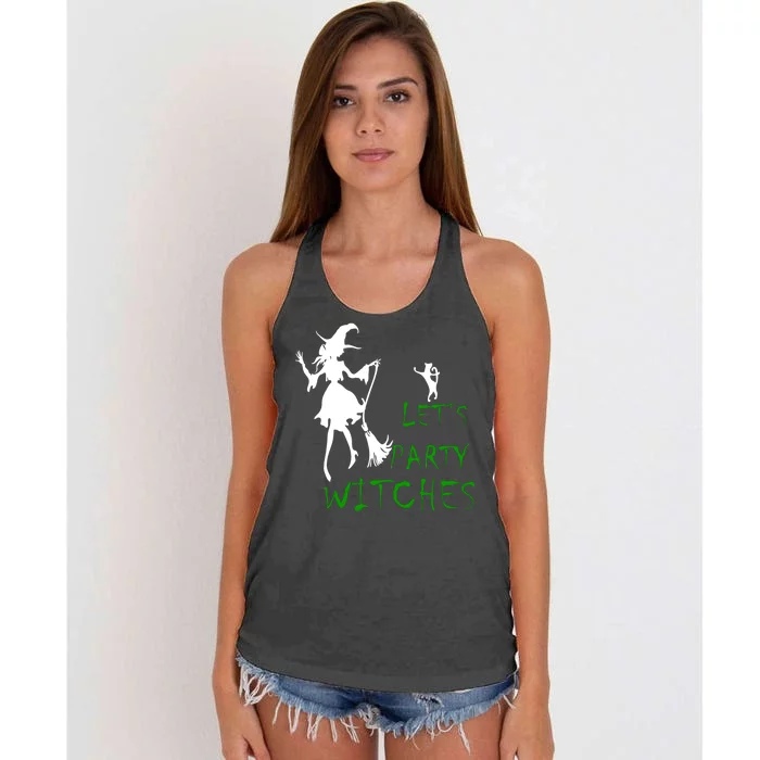 Let's Party Witches Women's Knotted Racerback Tank