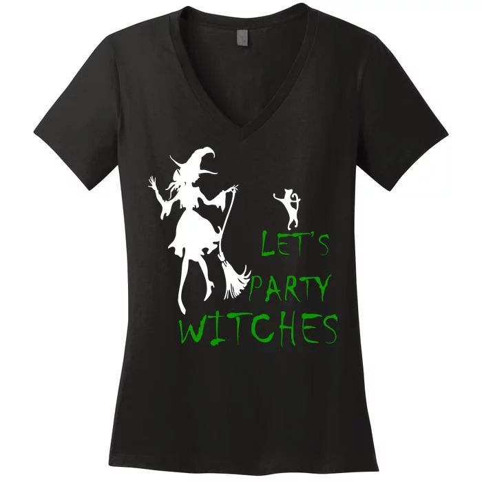 Let's Party Witches Women's V-Neck T-Shirt