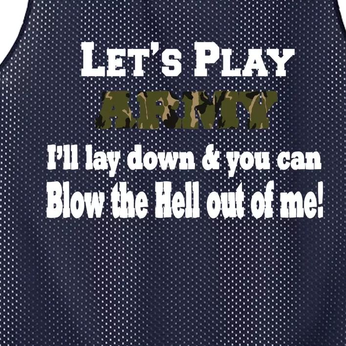 Let's Play Army Blow Me Mesh Reversible Basketball Jersey Tank