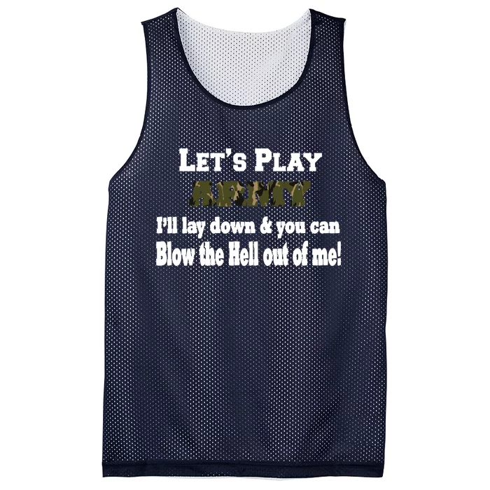 Let's Play Army Blow Me Mesh Reversible Basketball Jersey Tank