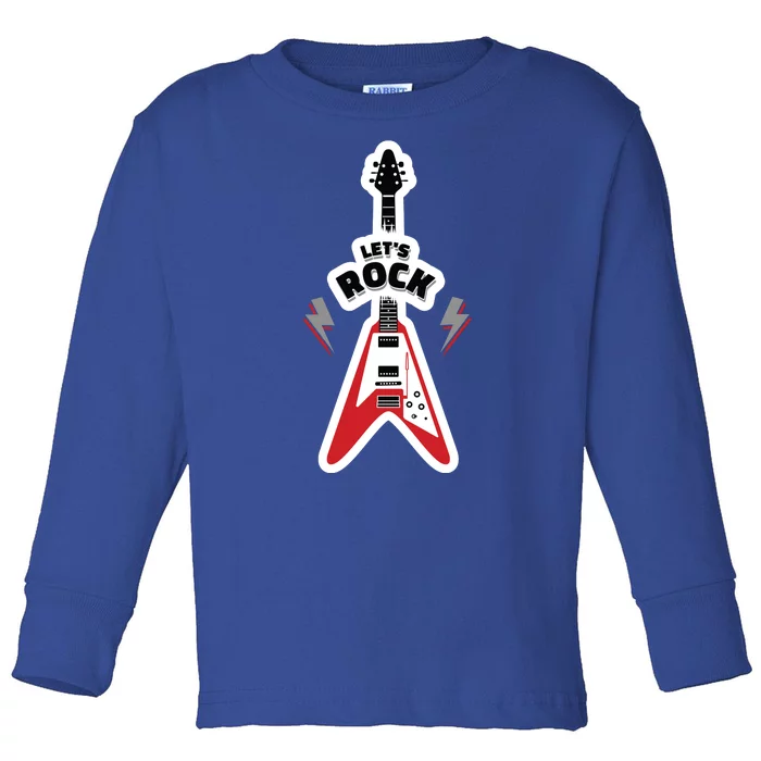 Let's Rock Guitar Toddler Long Sleeve Shirt