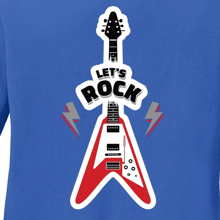 Let's Rock Guitar Ladies Long Sleeve Shirt