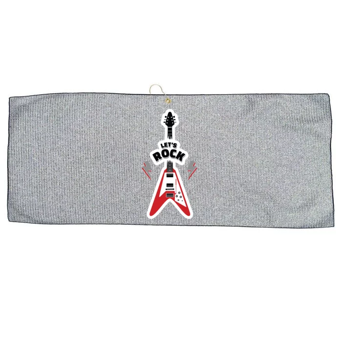 Let's Rock Guitar Large Microfiber Waffle Golf Towel