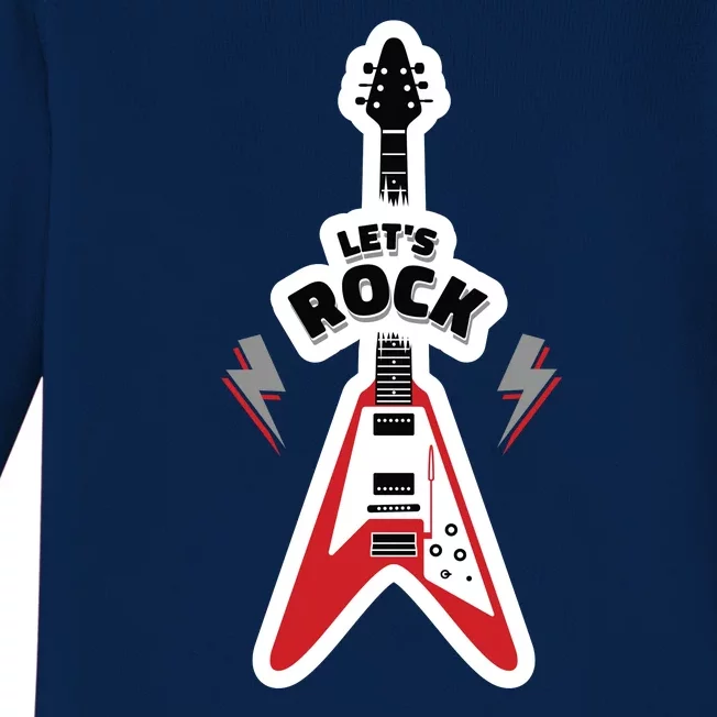 Let's Rock Guitar Baby Long Sleeve Bodysuit