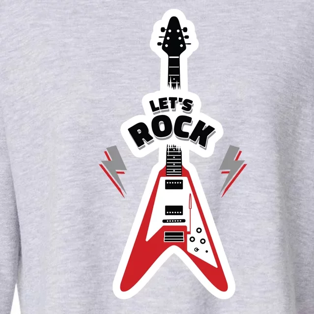 Let's Rock Guitar Cropped Pullover Crew