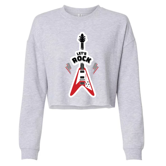 Let's Rock Guitar Cropped Pullover Crew