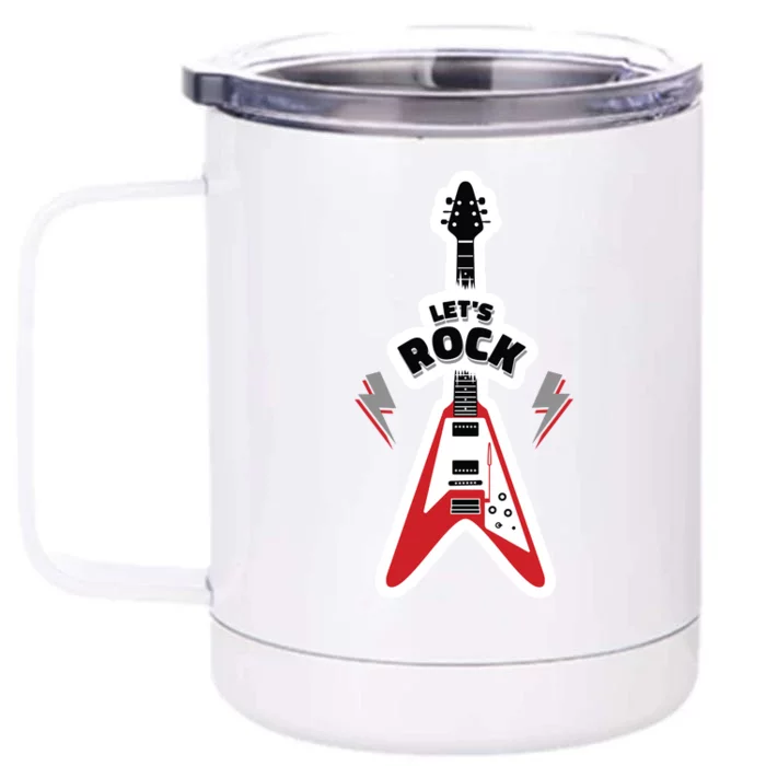 Let's Rock Guitar Front & Back 12oz Stainless Steel Tumbler Cup