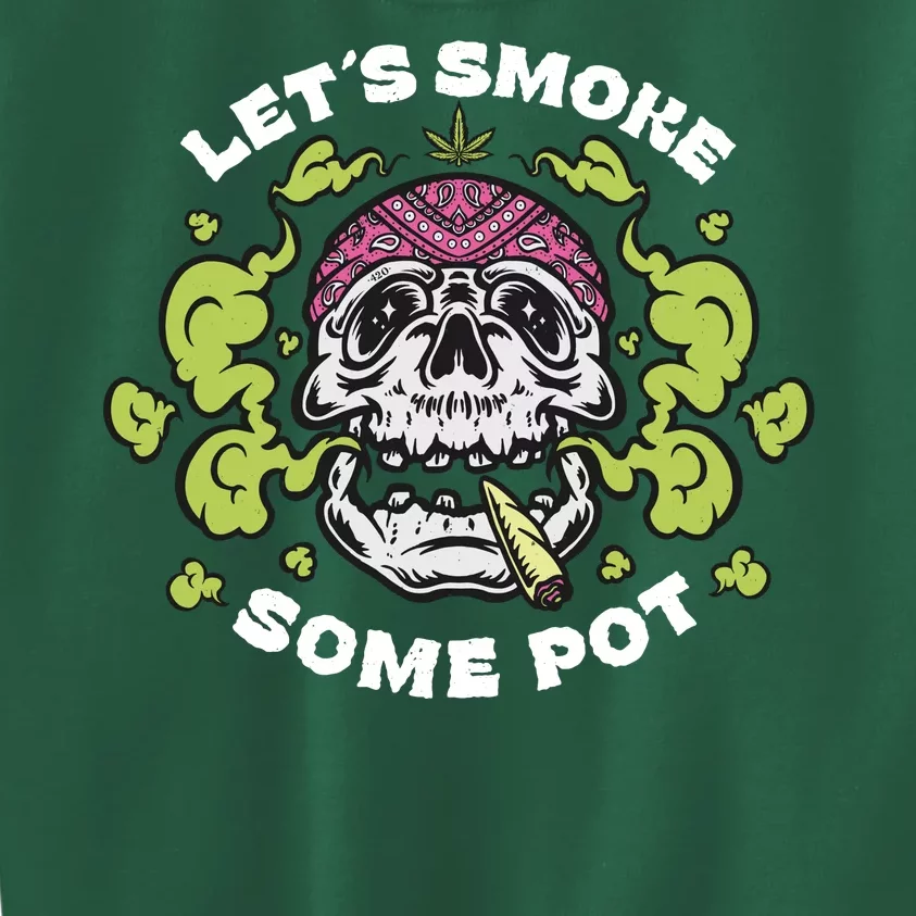 Let's Smoke Some Pot Skull Kids Sweatshirt