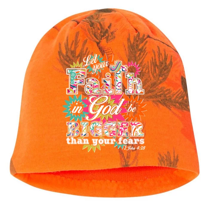 Let's Your Faith in God be Bigger Than You Fears 1 John 4:18 Kati - Camo Knit Beanie