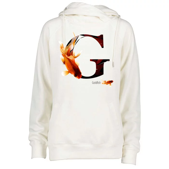 Letter G is for Goldfish Womens Funnel Neck Pullover Hood