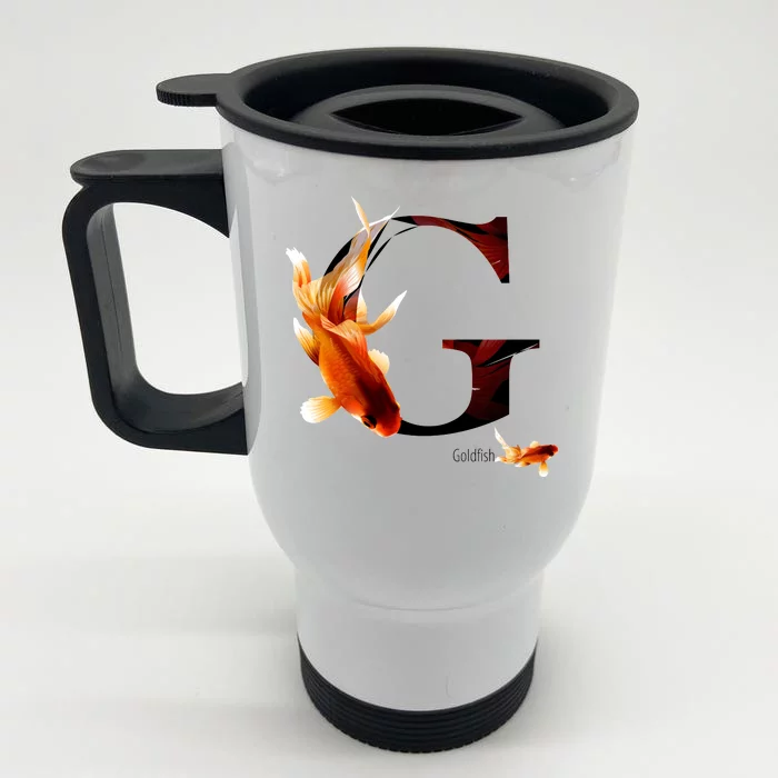 Letter G is for Goldfish Front & Back Stainless Steel Travel Mug