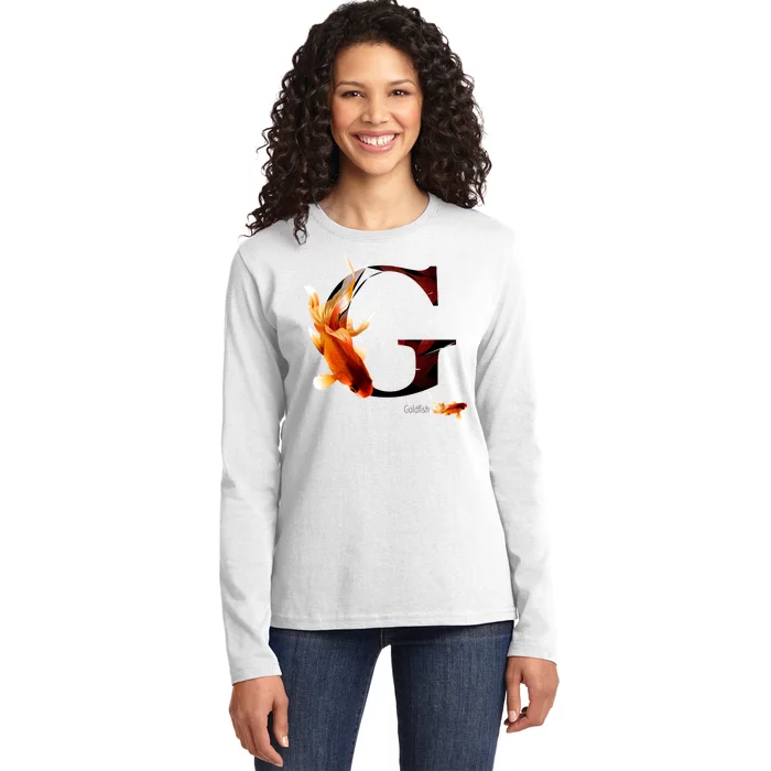 Letter G is for Goldfish Ladies Long Sleeve Shirt