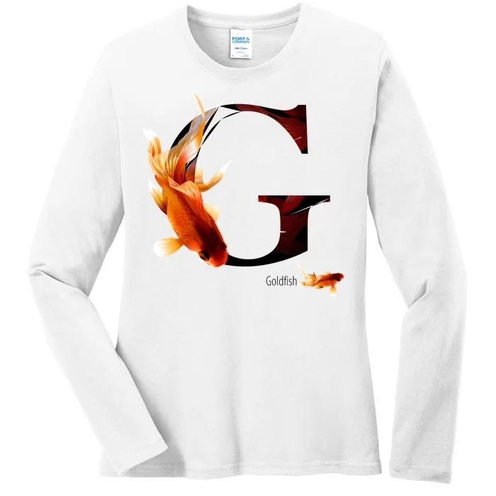 Letter G is for Goldfish Ladies Long Sleeve Shirt