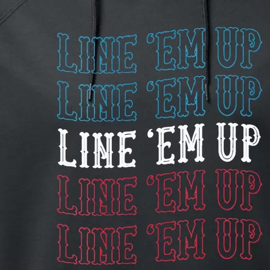 Line Em Up Cute Country Western Cowgirl Red White And Blue Performance Fleece Hoodie