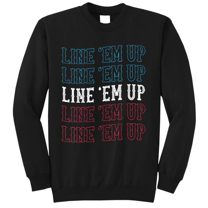 Line Em Up Cute Country Western Cowgirl Red White And Blue Sweatshirt
