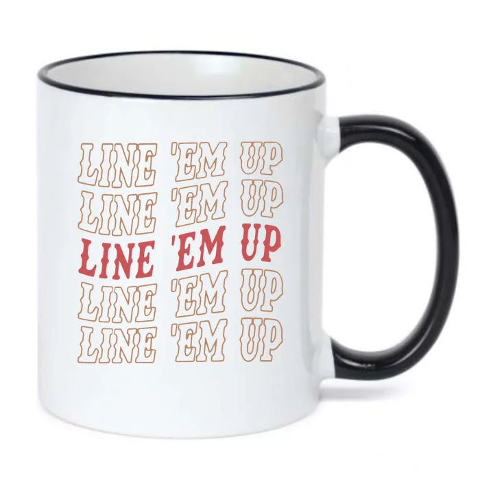 Line 'Em Up Retro Country's Slogan Black Color Changing Mug