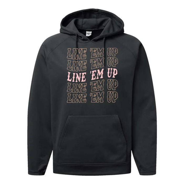 Line 'Em Up Retro Country's Slogan Performance Fleece Hoodie