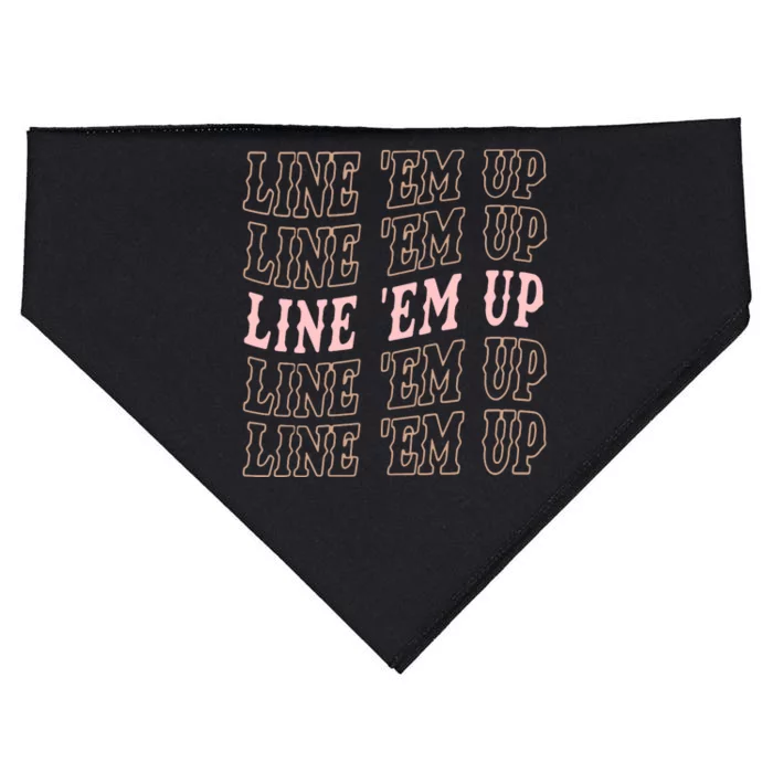 Line 'Em Up Retro Country's Slogan USA-Made Doggie Bandana