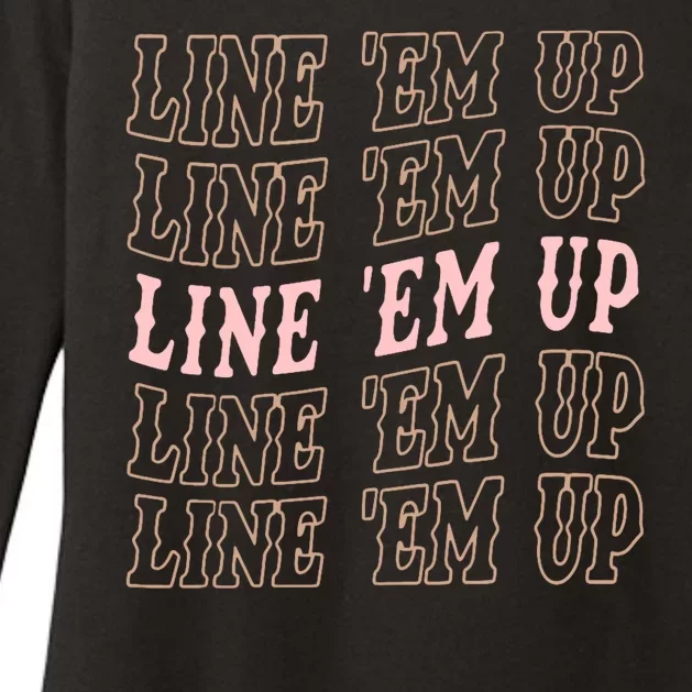 Line 'Em Up Retro Country's Slogan Womens CVC Long Sleeve Shirt