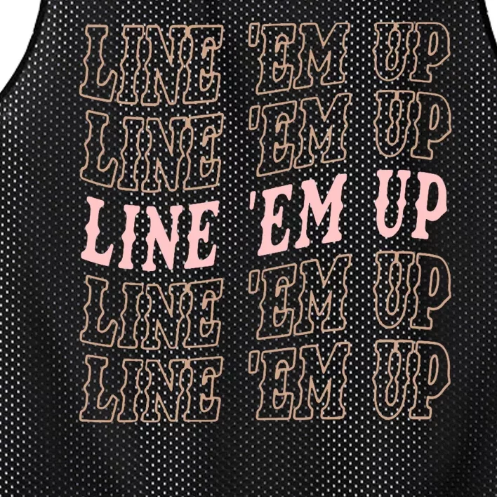 Line 'Em Up Retro Country's Slogan Mesh Reversible Basketball Jersey Tank