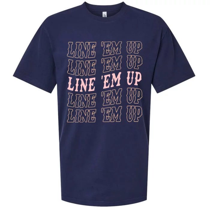 Line 'Em Up Retro Country's Slogan Sueded Cloud Jersey T-Shirt