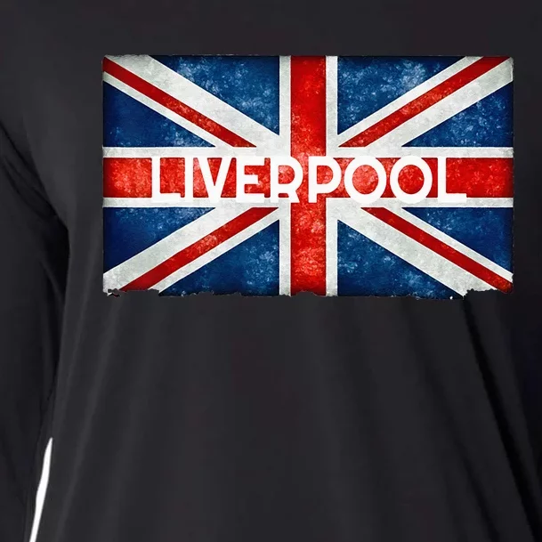 Liverpool England UK Flag . And Souvenir Cooling Performance Long Sleeve Crew