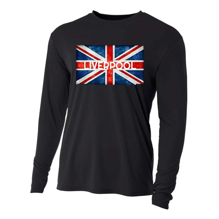 Liverpool England UK Flag . And Souvenir Cooling Performance Long Sleeve Crew