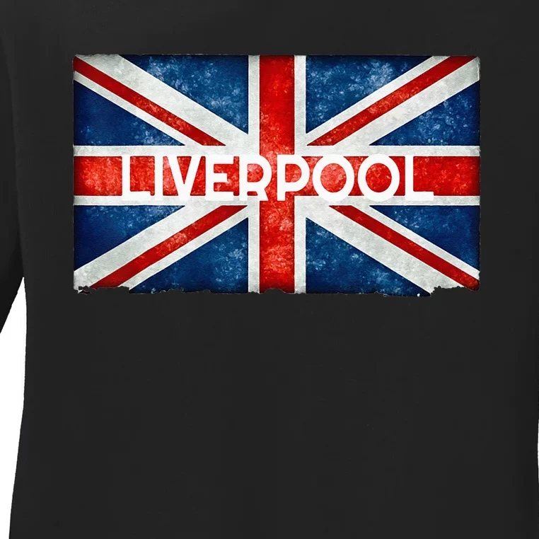 Liverpool England UK Flag . And Souvenir Ladies Long Sleeve Shirt