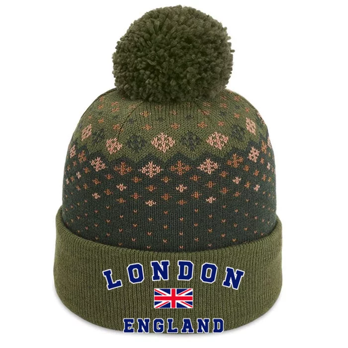 London England United Kingdom Flag UK Flags Men Women Gift The Baniff Cuffed Pom Beanie