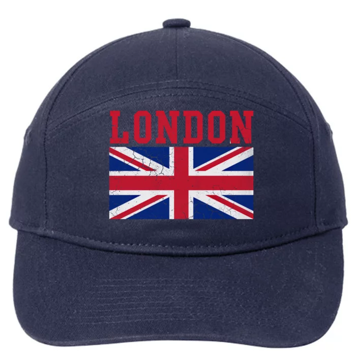 London England Union Jack United Kingdom British Flag Funny Gift 7-Panel Snapback Hat