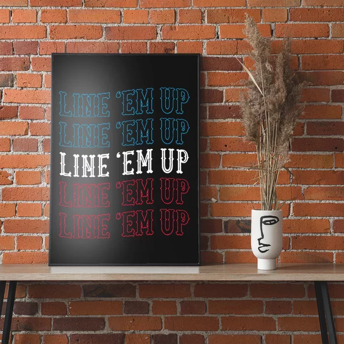 Line Em Up Cute Country Western Cowgirl Red White And Blue Poster