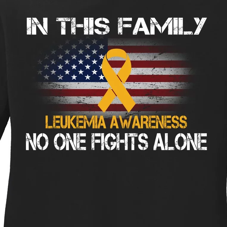 Leukemia No One Fights Alone Ladies Long Sleeve Shirt