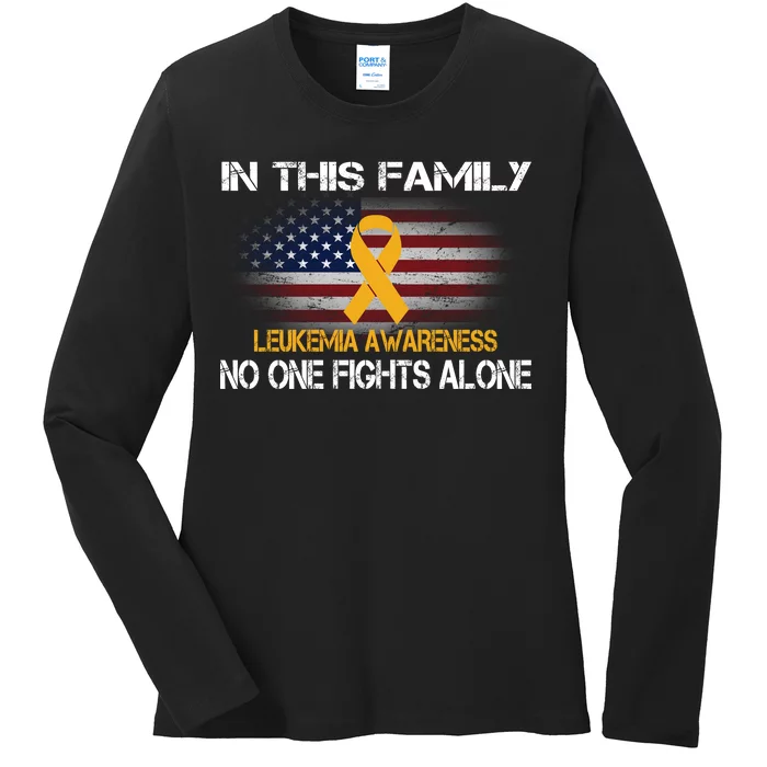 Leukemia No One Fights Alone Ladies Long Sleeve Shirt