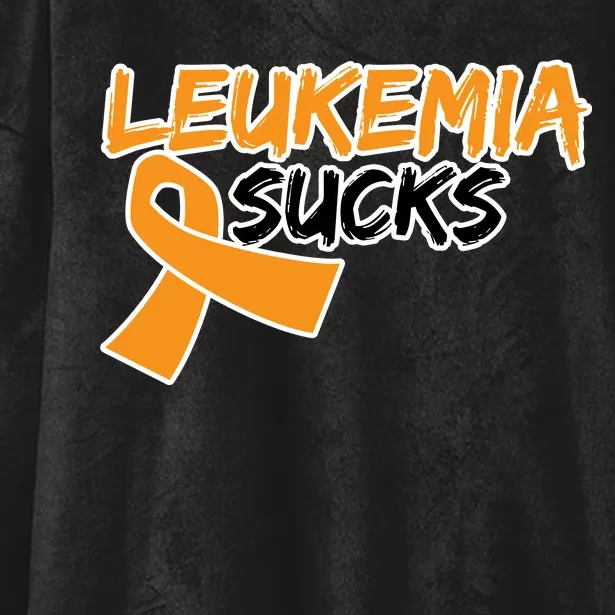 Leukemia Sucks Hooded Wearable Blanket