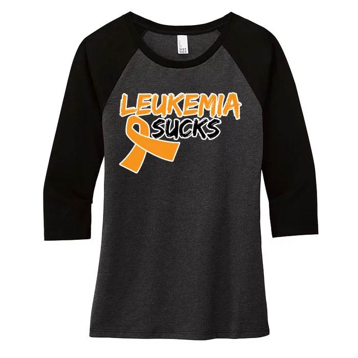 Leukemia Sucks Women's Tri-Blend 3/4-Sleeve Raglan Shirt