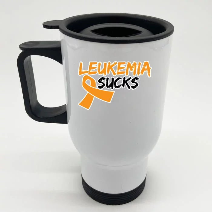 Leukemia Sucks Front & Back Stainless Steel Travel Mug