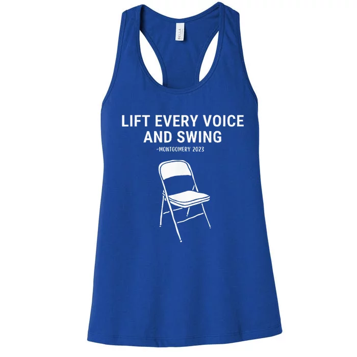 Lift Every Voice And Swing Trending Montgomery White Chair Women's Racerback Tank