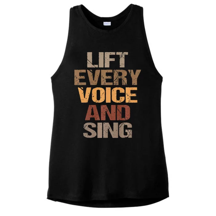 Lift Every Voice And Sing Juneteenth Black History Month Ladies Tri-Blend Wicking Tank