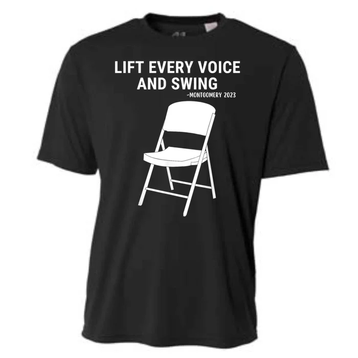 Lift Every Voice And Swing Trending Montgomery White Chair Cooling Performance Crew T-Shirt