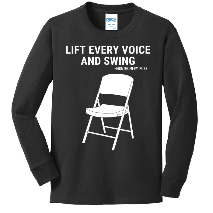 Lift Every Voice And Swing Trending Montgomery White Chair Kids Long Sleeve Shirt