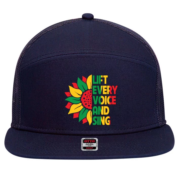 Lift Every Voice And Sing Freedom Day Sunflower Junenth Gift 7 Panel Mesh Trucker Snapback Hat