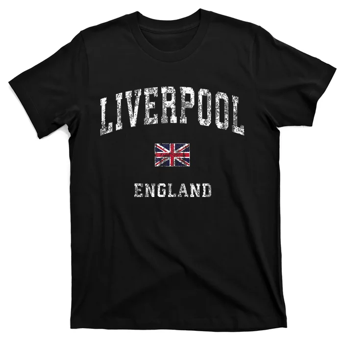 Liverpool England Vintage Athletic Sports Design T-Shirt