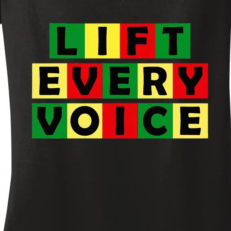 Lift Every Voice Black National Anthem Black Pride History Women's V-Neck T-Shirt