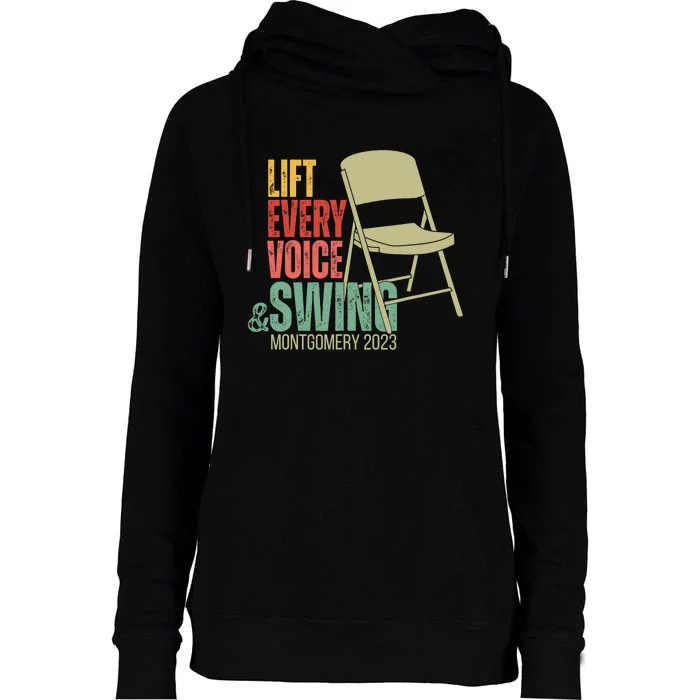 Lift Every Voice And Swing Trending Montgomery White Chair Womens Funnel Neck Pullover Hood