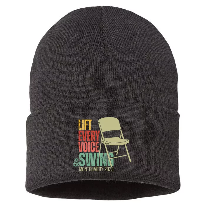 Lift Every Voice And Swing Trending Montgomery White Chair Sustainable Knit Beanie