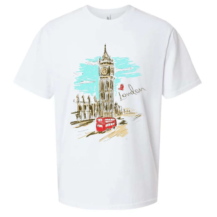 London England Vintage Retro Souvenir Travel Love London Sueded Cloud Jersey T-Shirt