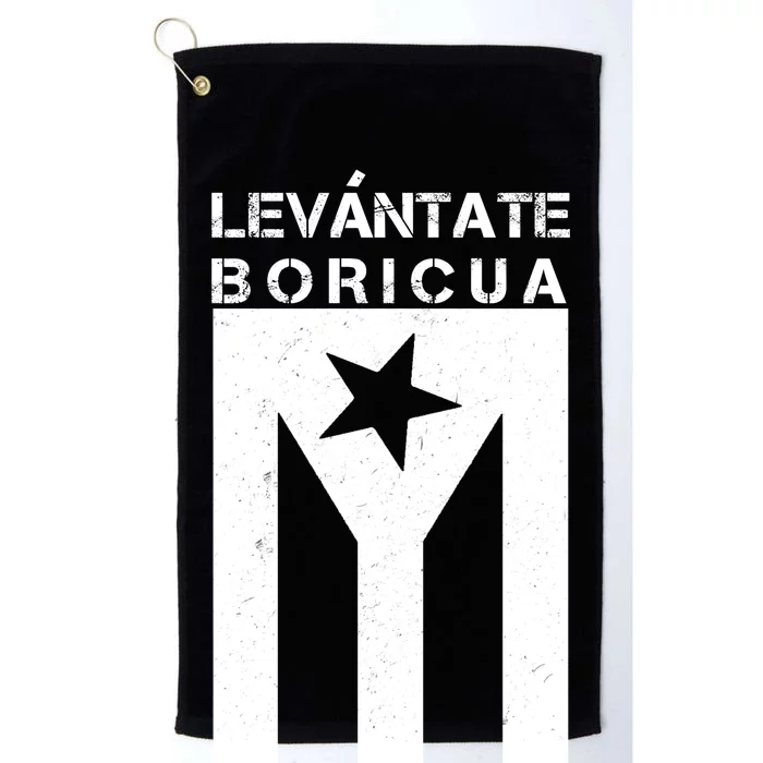 Levantate Boricua Flag Ricky Renuncia Platinum Collection Golf Towel