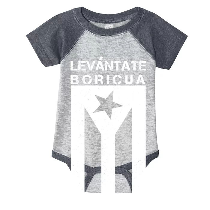 Levantate Boricua Flag Ricky Renuncia Infant Baby Jersey Bodysuit