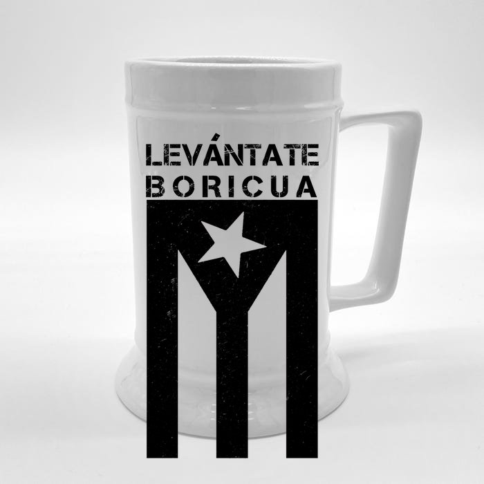 Levantate Boricua Flag Ricky Renuncia Front & Back Beer Stein