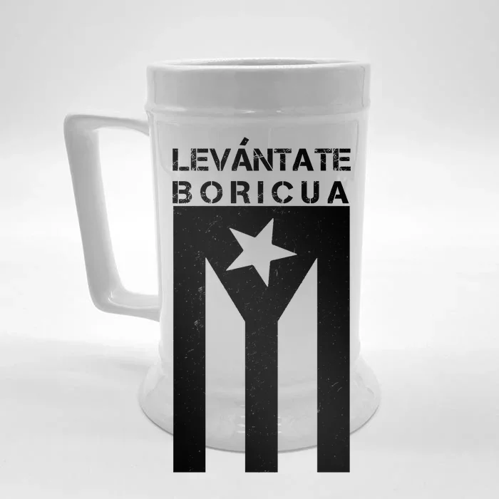 Levantate Boricua Flag Ricky Renuncia Front & Back Beer Stein